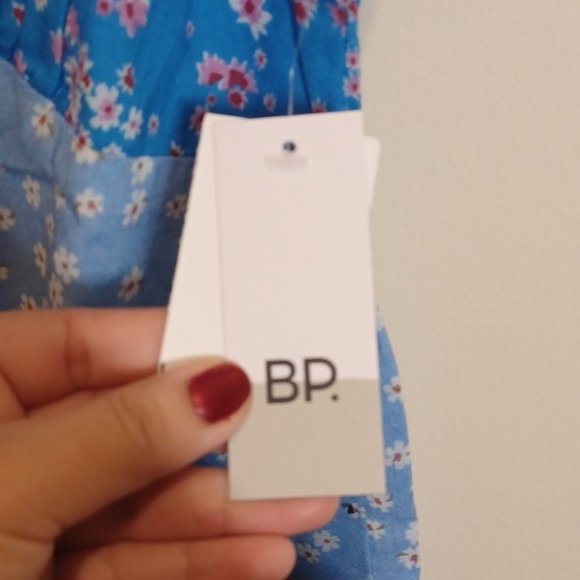 BP. Mixed Print Cotton Sweatheart  Dress - Picture 6 of 9